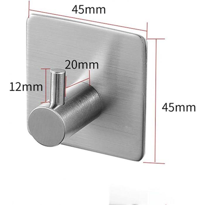 Pack x4 Gancho Autoadhesivo Acero Inoxidable