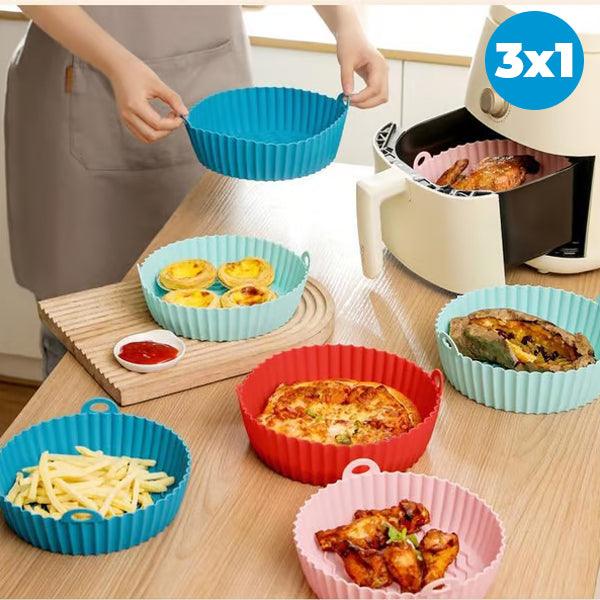 PROMO 3x1 Moldes Antiadherentes de Silicona para Freidora de Aire