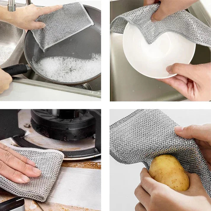 Paños de limpieza multiuso de malla metálica | Oferta 5 + 5 Gratis