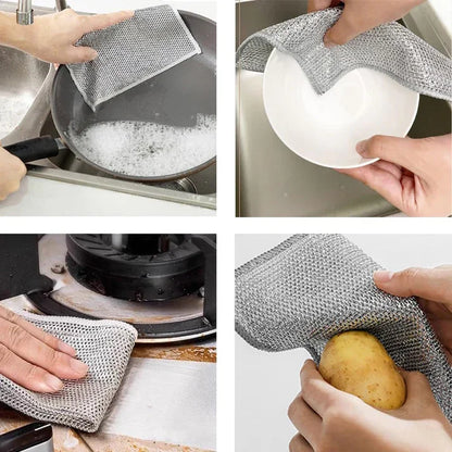 Paños de limpieza multiuso de malla metálica | Oferta 5 + 5 Gratis