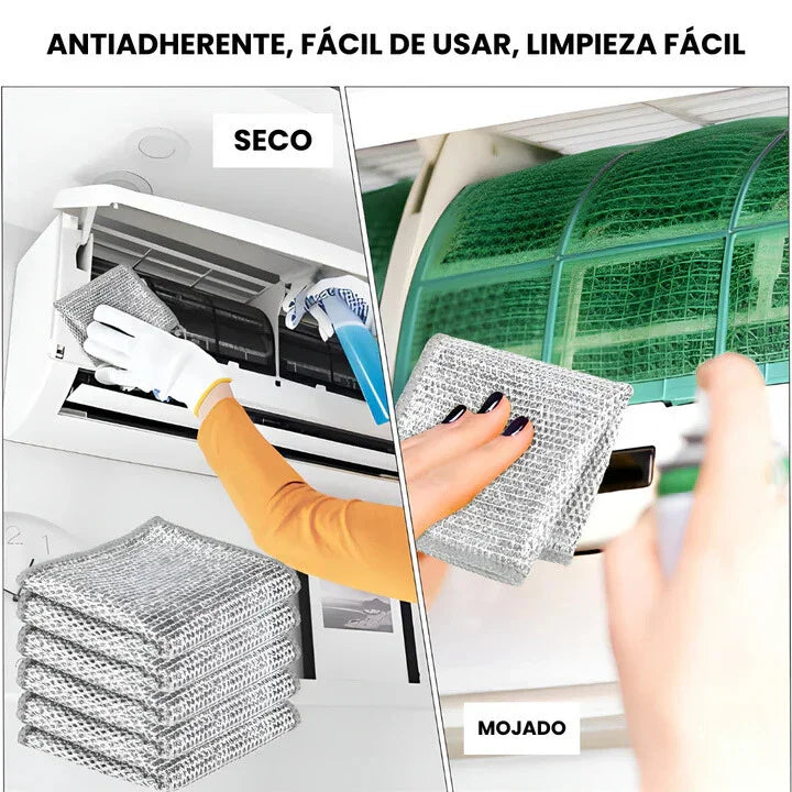 Paños de limpieza multiuso de malla metálica | Oferta 5 + 5 Gratis